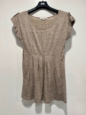 Forever 21 Taupe Knit Pleated Tunic